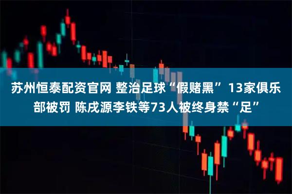 苏州恒泰配资官网 整治足球“假赌黑” 13家俱乐部被罚 陈戌源李铁等73人被终身禁“足”